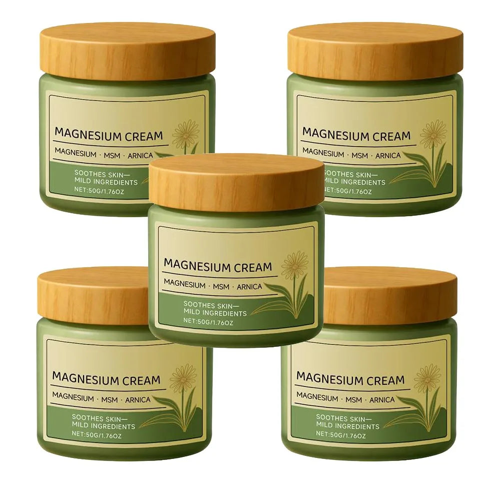 Crema Suave de Magnesio con Árnica MSM, Fórmula No Grasa, para Masajes Externos en Rodillas y Músculos, Hidratación, Calmante, Cuidado Diario de la Piel