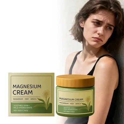 Crema Suave de Magnesio con Árnica MSM, Fórmula No Grasa, para Masajes Externos en Rodillas y Músculos, Hidratación, Calmante, Cuidado Diario de la Piel