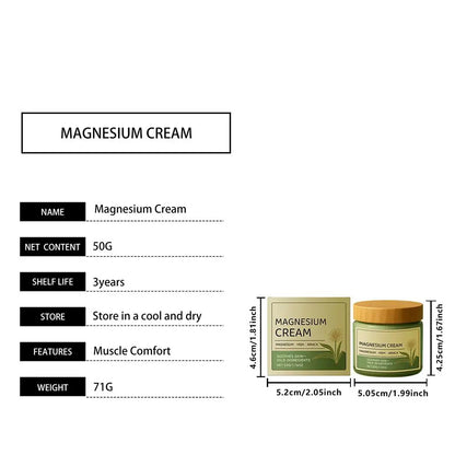 Crema Suave de Magnesio con Árnica MSM, Fórmula No Grasa, para Masajes Externos en Rodillas y Músculos, Hidratación, Calmante, Cuidado Diario de la Piel