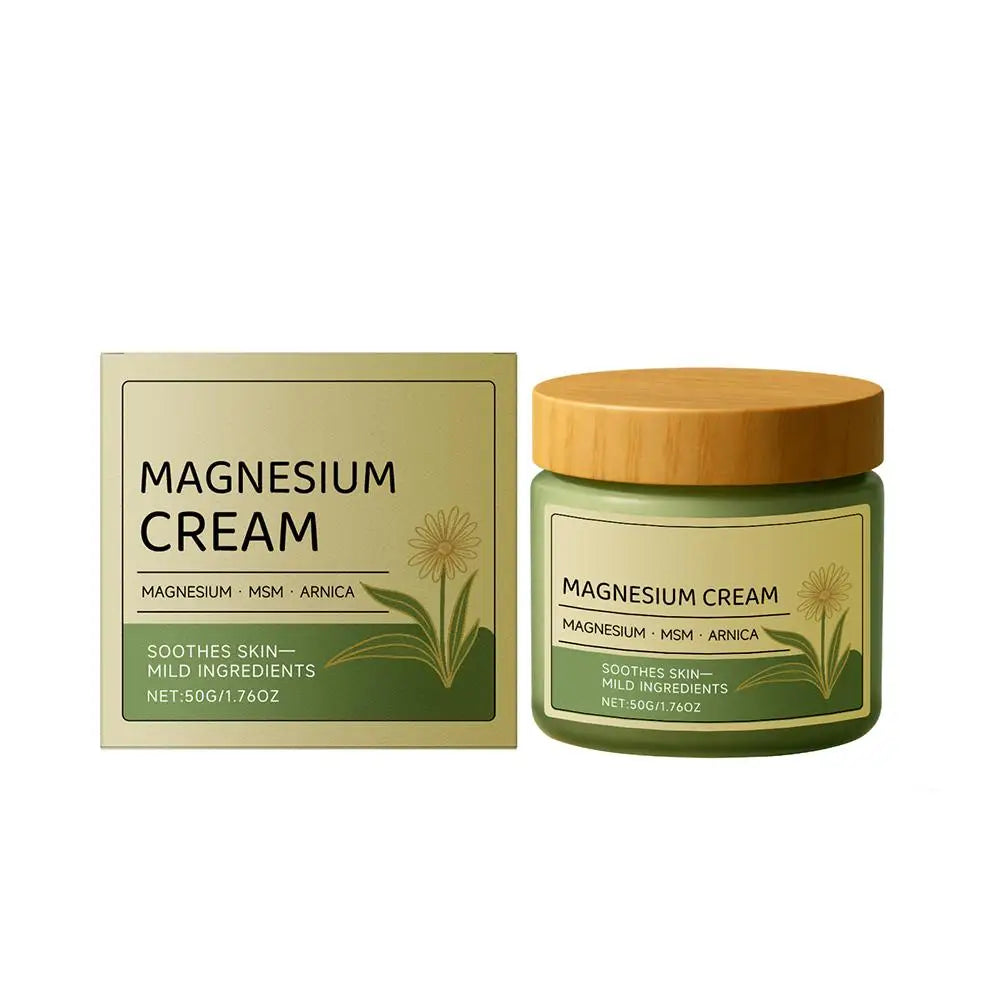 Crema Suave de Magnesio con Árnica MSM, Fórmula No Grasa, para Masajes Externos en Rodillas y Músculos, Hidratación, Calmante, Cuidado Diario de la Piel